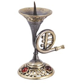 Народные промыслы AM-4026 Подсвечник «Подсвечник Тромбон» (латунь, янтарь)