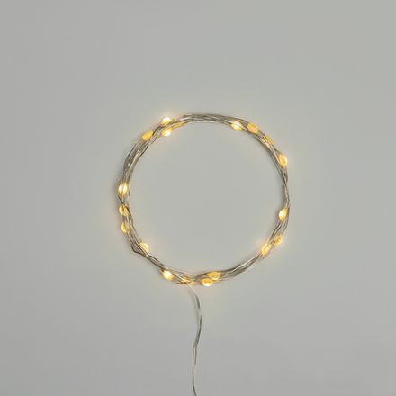 Гирлянда светодиодная Роса с крупными каплями 2м, 20LED, ТЕПЛЫЙ БЕЛЫЙ, IP20, 2хCR2032 в комплекте NE