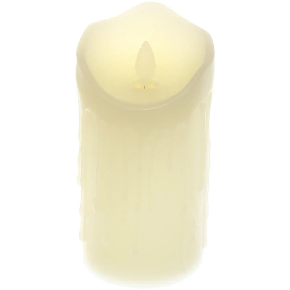 Сувенир с подсветкой «Свеча восковая - Небесная» 7,5*15 см - облита воском (работает от батареек 3 ААА)