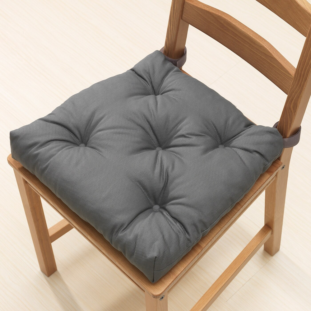 IKEA MALINDA  (ИКЕА МАЛИНДА)  -  Подушка для стула, серая, 40/35x38x7 см