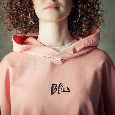 Bb team oversized hoodie for women - Rose