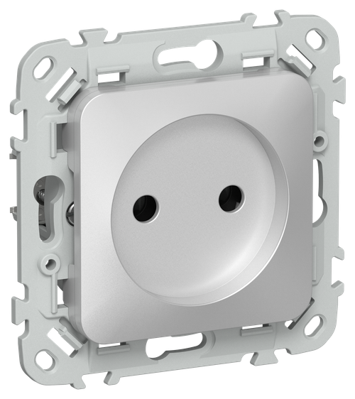 FLITE Розетка без заземления без защитных шторок 10А РС01-0-ФлА алюминий IEK
