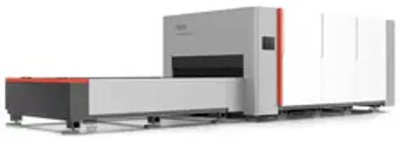 Лазерный станок HGTECH SMART8015PRO с защитной кабиной и сменным столом для резки листов металла