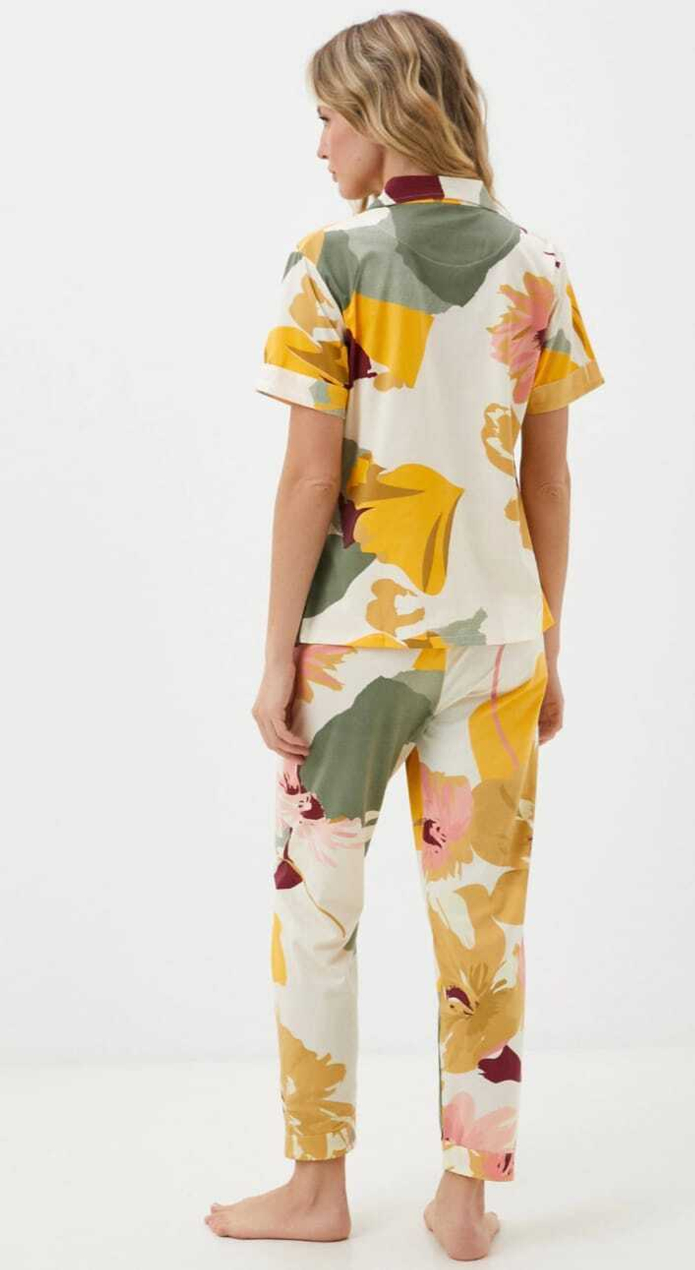 Пижама жен. б/в штаны+рубашка к/р 918