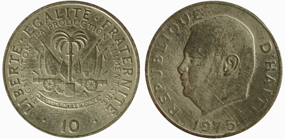Гаити 10 сантимов, 1975 - 1983 ФАО VF