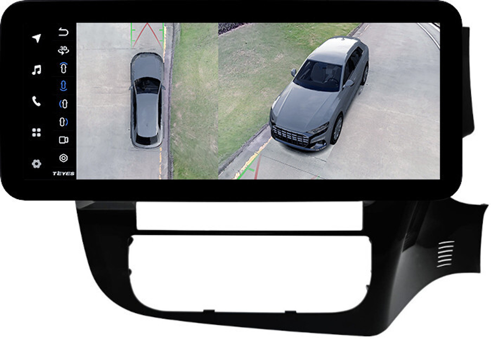 Магнитола Mitsubishi Outlander 3 2012-2021 (правый руль) - Teyes LUX ONE 360 монитор 12.3" 2K QLED на Android 10, 6Гб+128Гб, CarPlay, 4G SIM-слот, 4 камеры в комплекте