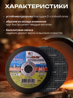 Диск, Круг зачистной Луга Абразив 125 x 6 x 22, 3 шт.