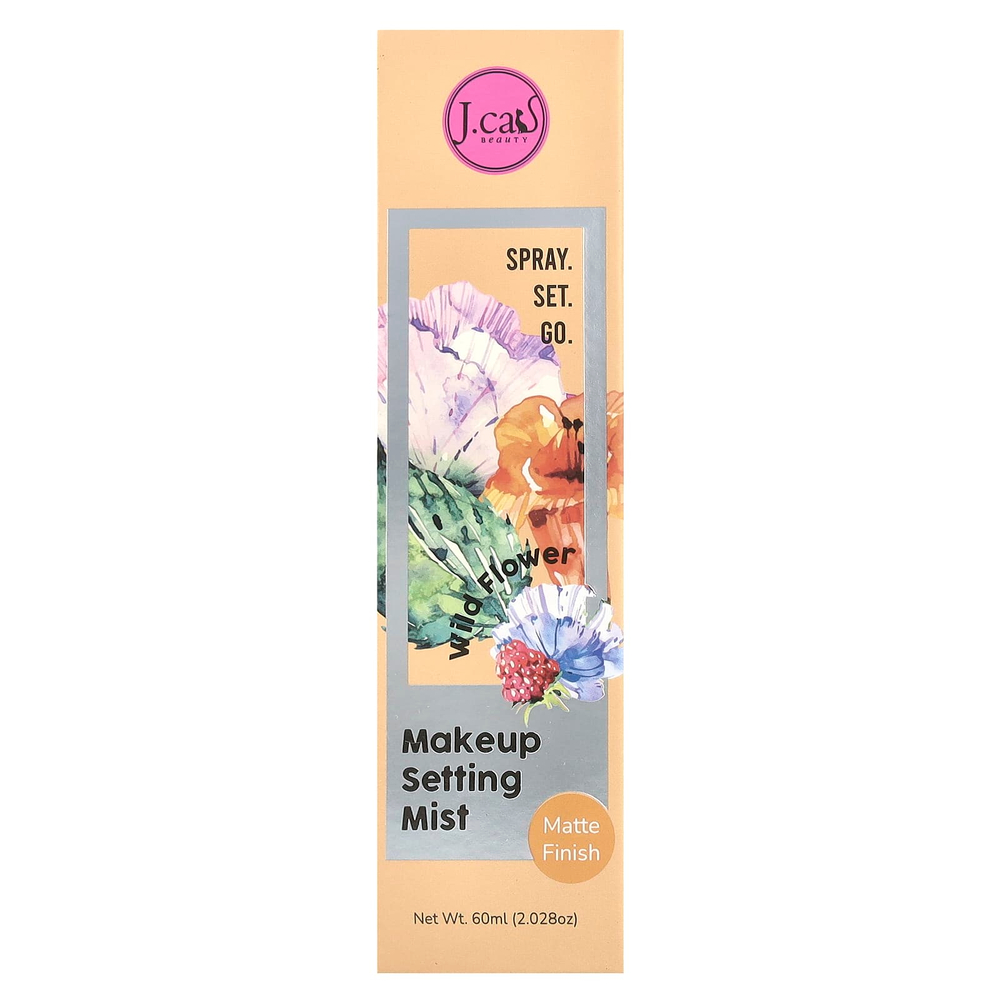 J.Cat Beauty, Spray, Set, Go, спрей для фиксации макияжа, матовый финиш, полевые цветы, 60 мл (2,028 унции)