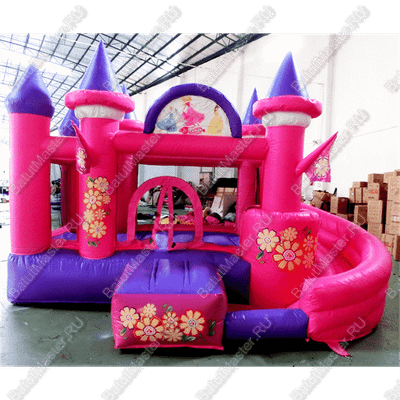 Детский надувной батут "Розовый замок"