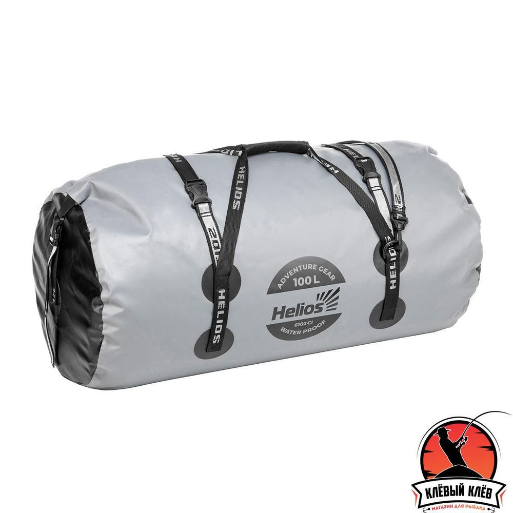 Гермобаул 100 л (ПВХ, серый/черный) (HS-GB-100-GB) Helios