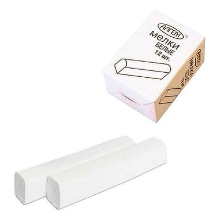 Мел школьный белый, 12шт упак., Алгем