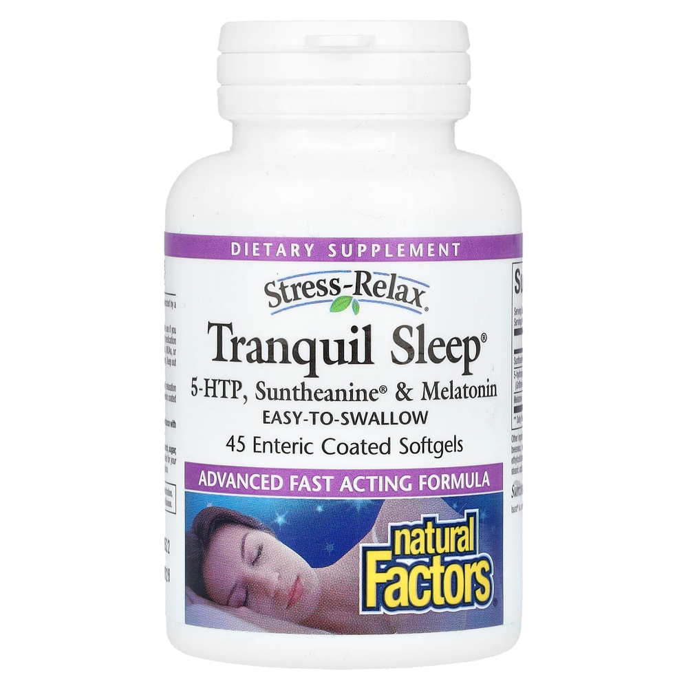 Natural Factors, Stress-Relax, средство для спокойного сна, 45 капсул, покрытых кишечнорастворимой оболочкой
