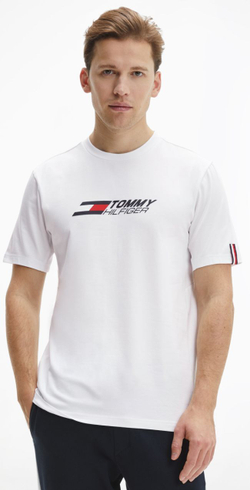 Футболка мужская теннисная Tommy Hilfiger Essentials Big Logo SS Tee - white