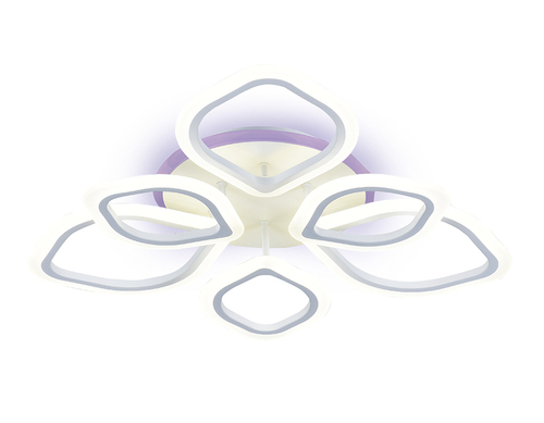 Потолочный светодиодный светильник с пультом и RGB подсветкой FA516/3+3 WH белый 126W+7W 700*700*120 (ПДУ РАДИО 2.4)