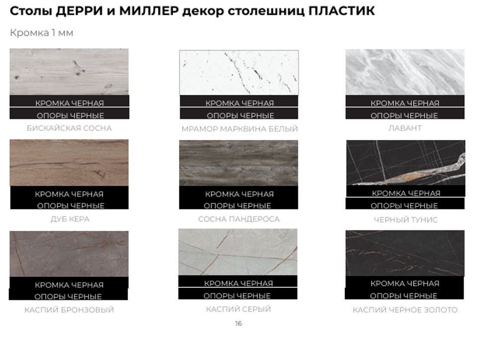 Стол Миллер пластик бабочка раздвижной чёрный (комплект ног №7)