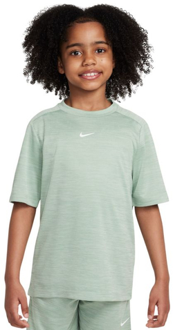 Детская теннисная футболка Nike Boys Multi Dri-FIT Short-Sleeve - steam/light silver/white