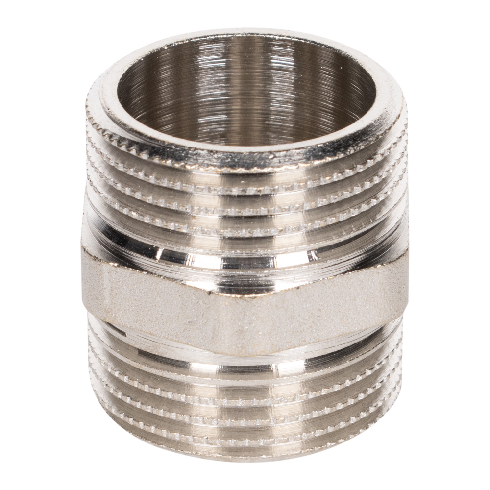 Ниппель прямой LD DN25 нр-нр, латунь никелированная (с биркой)