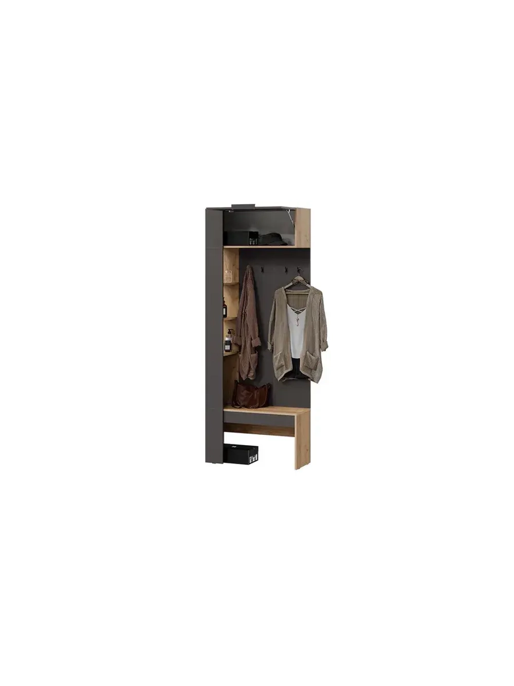 Прихожая с зеркалом Дуб крафт золотой 136х35,8х220