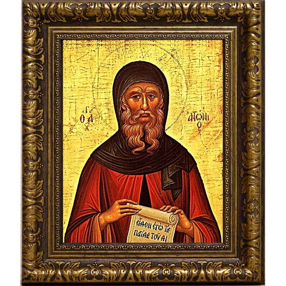 Антоний Великий Святой преподобный. Икона на холсте.