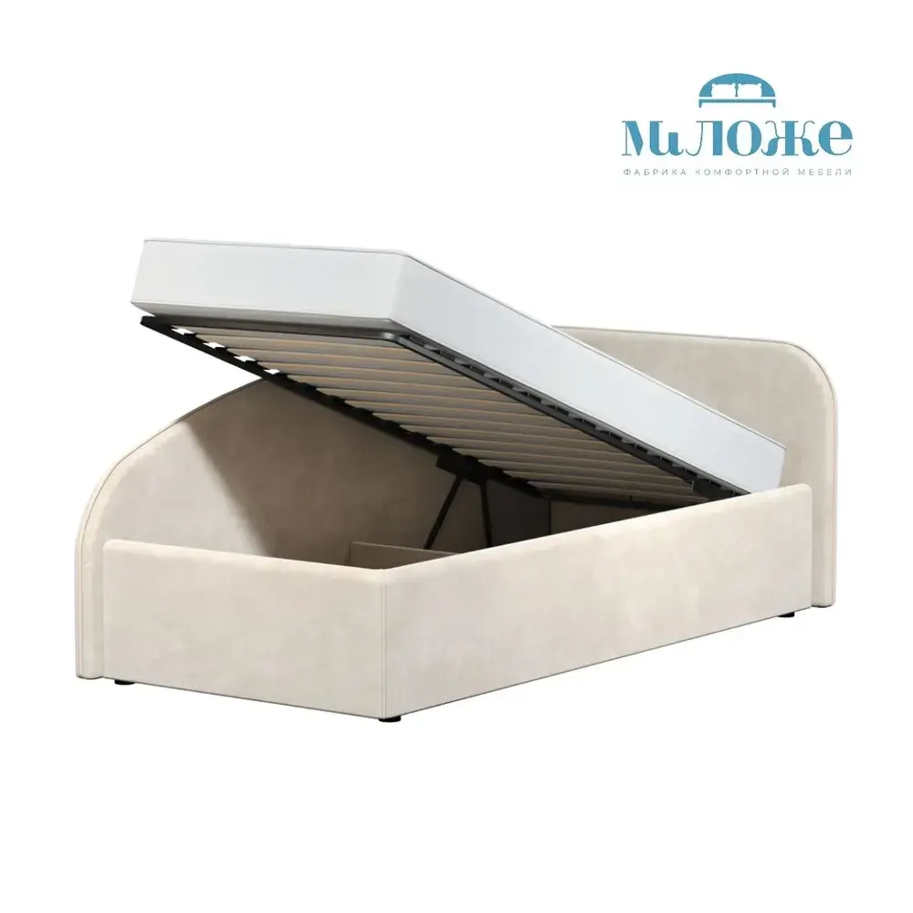 Кровать Элис 90х200 Слоновая кость Правый Угол