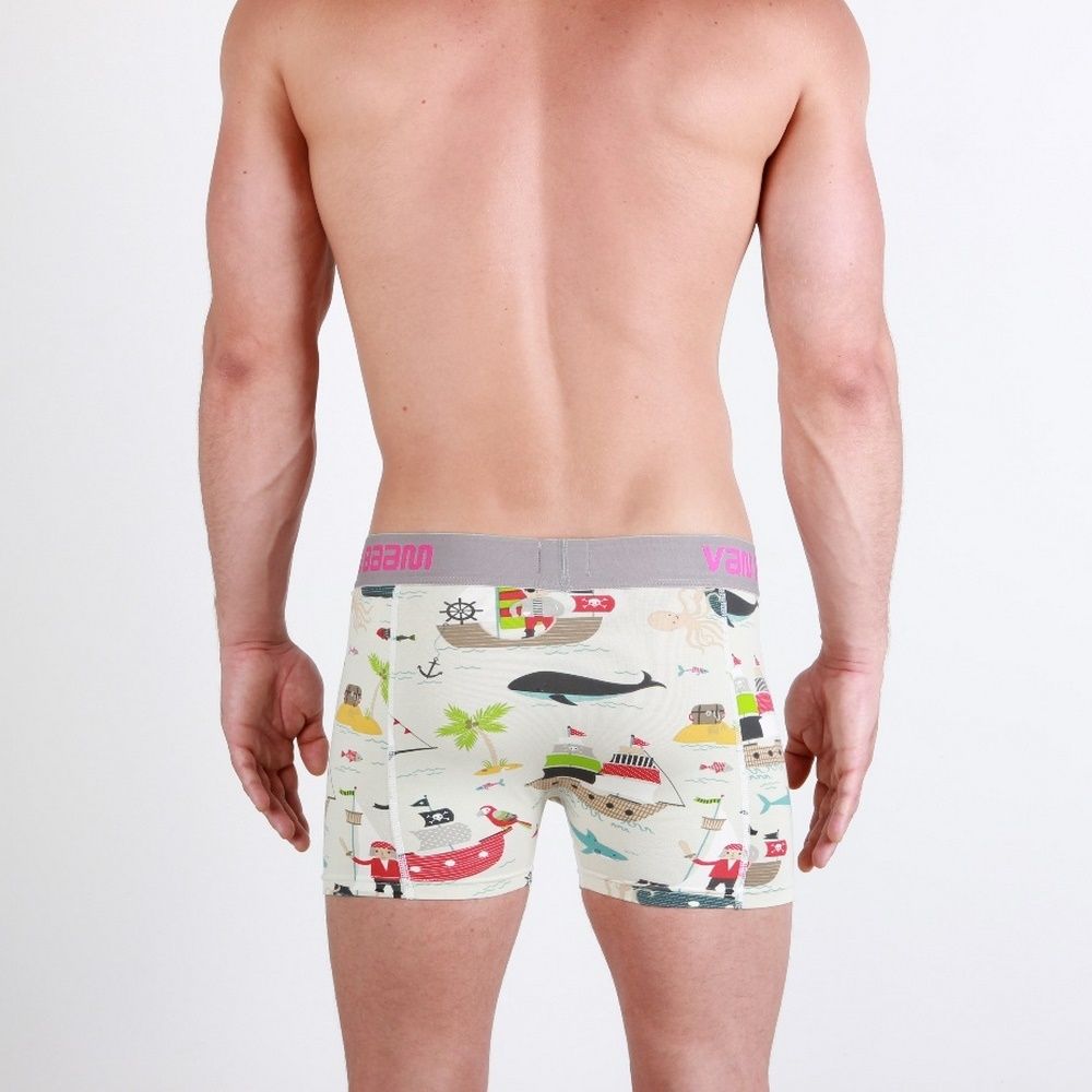 Мужские трусы боксеры желтые Van Baam Funny Yellow с корабликом 27191