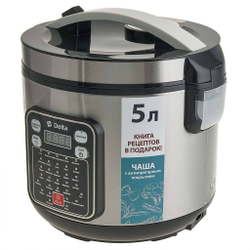 Мультиварка DELTA DL-6528 черная + книга рецептов