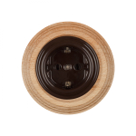 Розетка с З.К., керамика, цвет коричневый B1-101-02