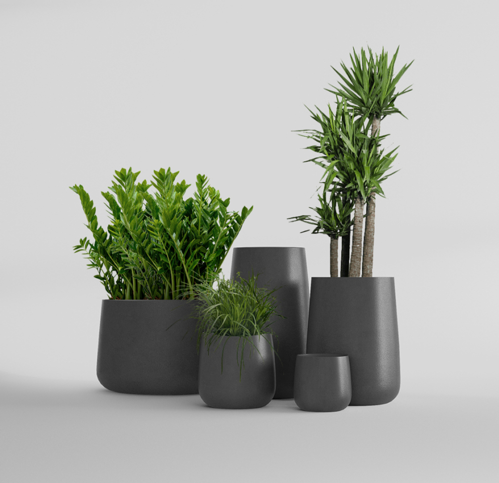 Кашпо CONE NERO