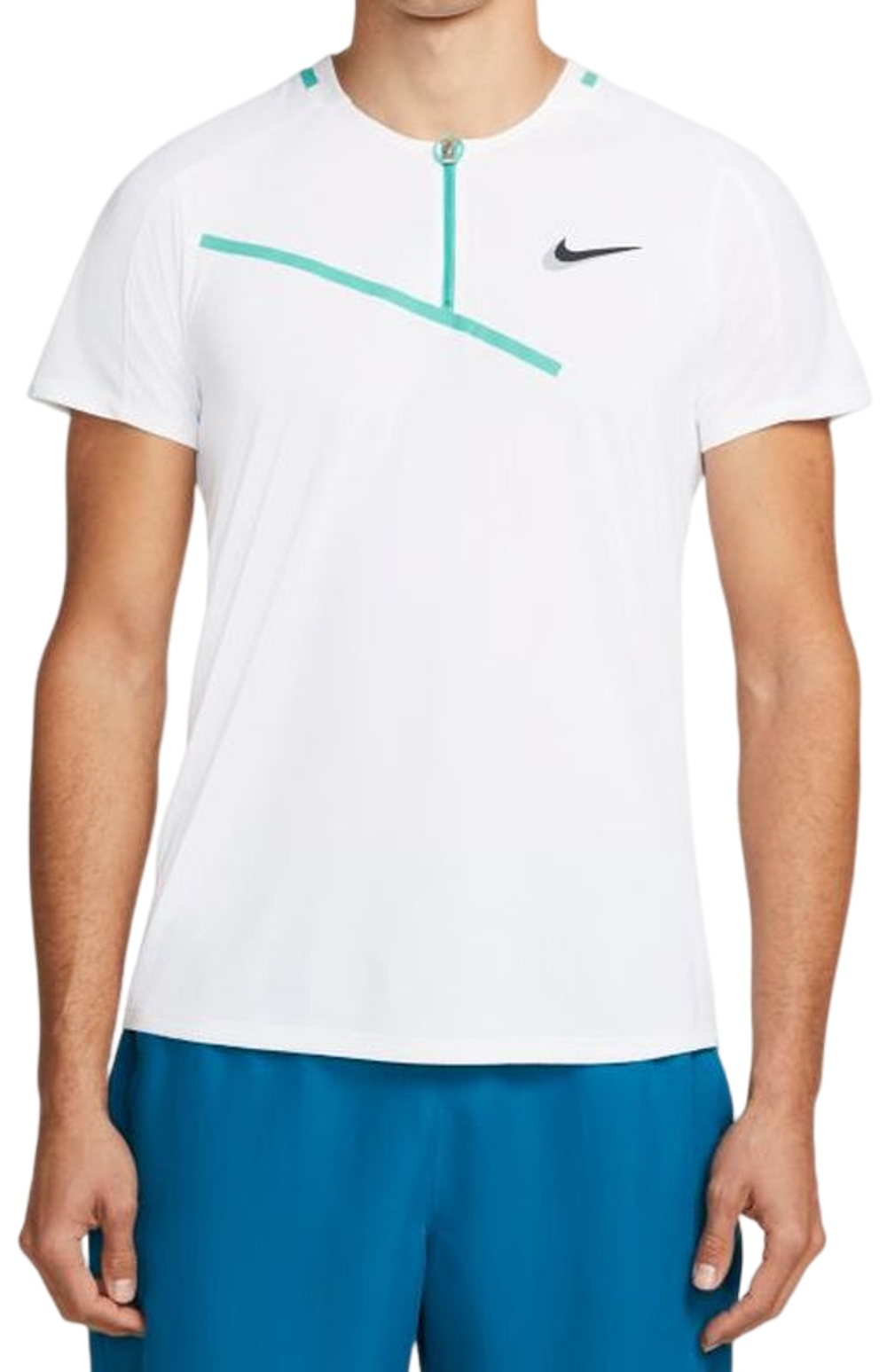 Теннисное поло Nike Spring Slam Ultimate Zip Polo M - white/black - White