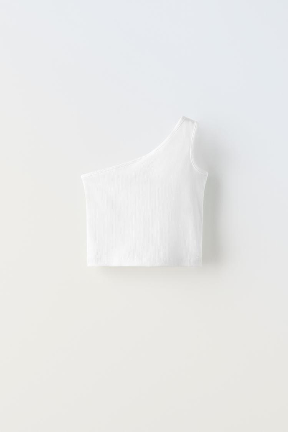 ZARA ТОП АСИММЕТРИЧНОГО КРОЯ С СЕРДЕЧКОМ, БЕЛЫЙ