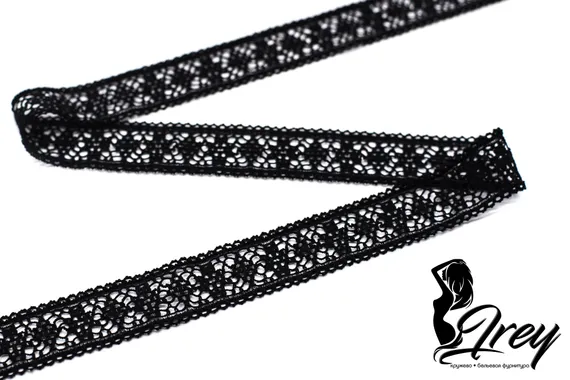 02-15 Кружево эластичное 2,8 см, черный 170