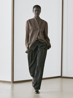 Massimo Dutti Брюки Саруэль из струящейся ткани, черный