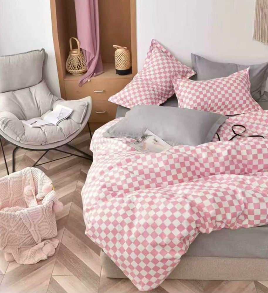 ZEPHYR HOME Двуспалка Фланель розовый клетка