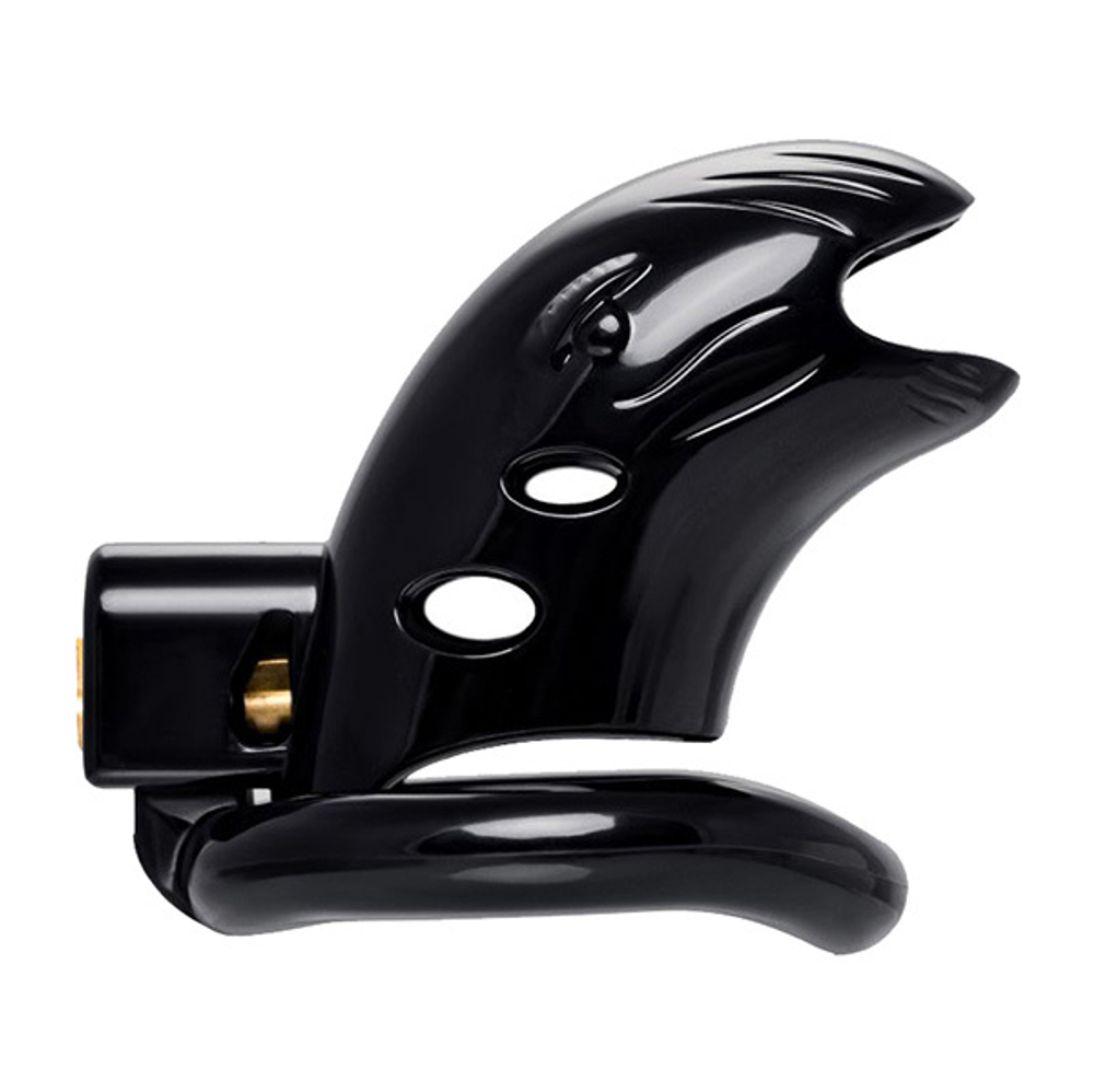 Черный мужской пояс верности 10см из пластика ToyFa Black&Red 901411-5