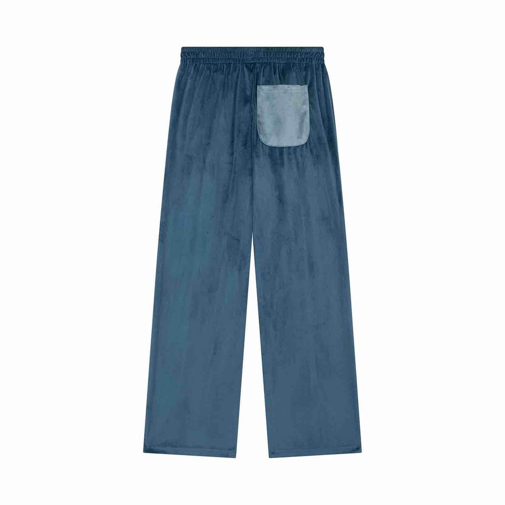 Брюки Ymkashix Велюровые Puff темно-синие