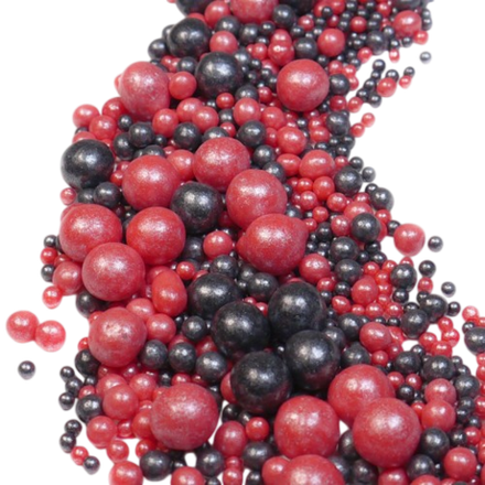 Посыпка "Драже из глазури" (жемчуг красный/черный) 50г