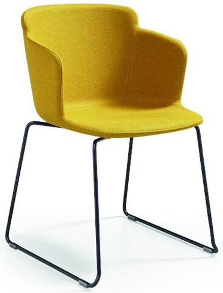 Кресло на полозьях с обивкой MIDJ Calla P M_T TS, черный, желтый