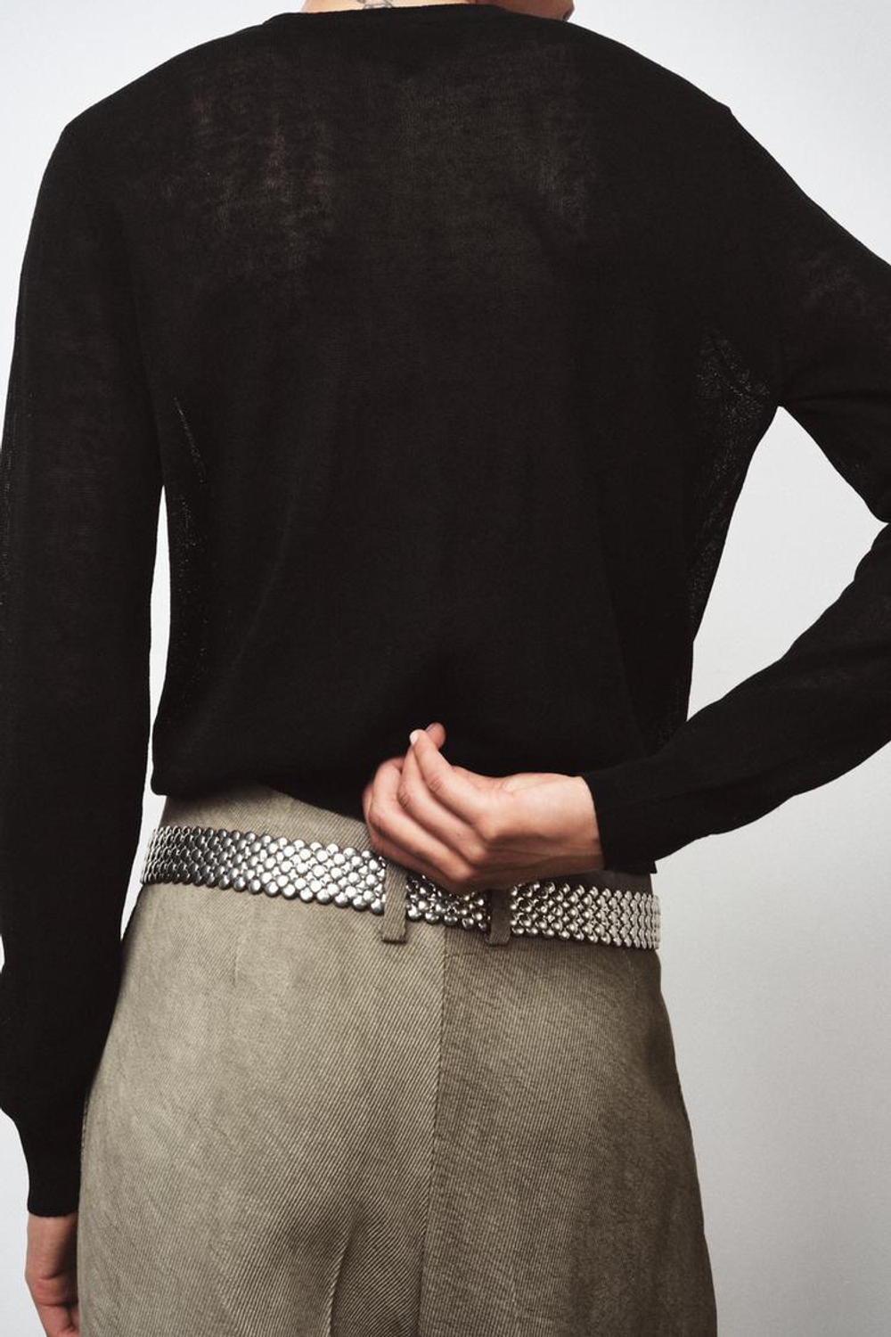 ZARA СВИТЕР НА ПУГОВИЦАХ, ЧЕРНЫЙ