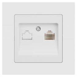 Розетка Intro Accent 6-303-01М информационная RJ45, IP20, СУ, белый матовый