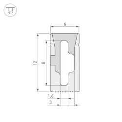 Силиконовый профиль WPH-FLEX-0612-SIDE-S8-5m WHITE (Arlight, Силикон) 040264