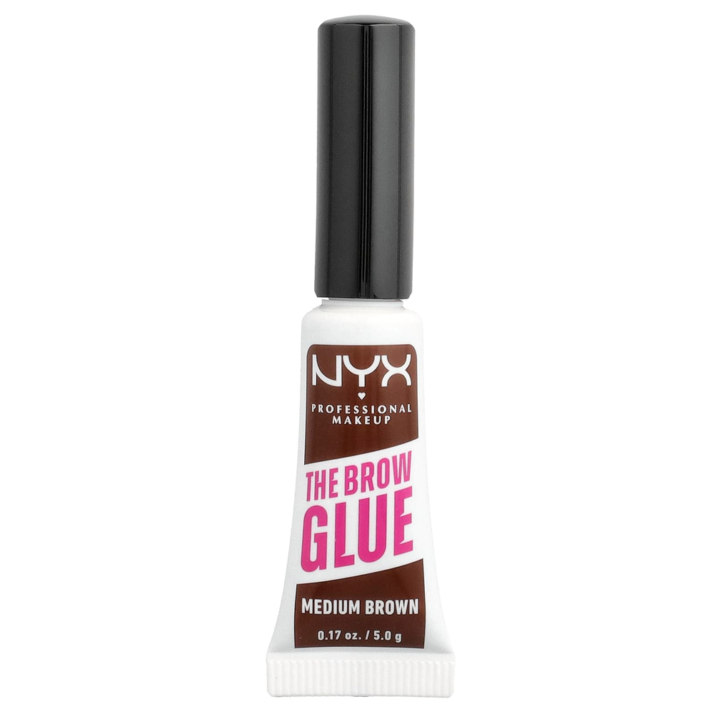 NYX Professional Makeup, The Brow Glue, мгновенный стайлер для бровей, 03 коричневый, 5 г (0,17 унции)
