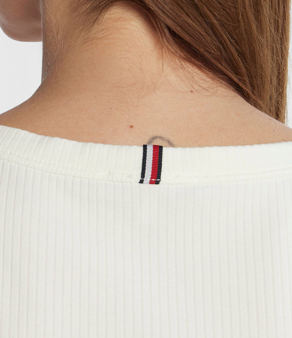 Блузка 5X2 RIB O-NK LS Tommy Hilfiger - белый(WW0WW38869)