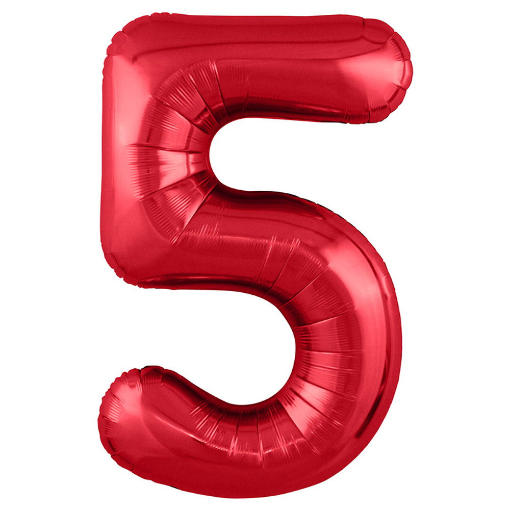 Фольгированная цифра, цвет Красный 102 см