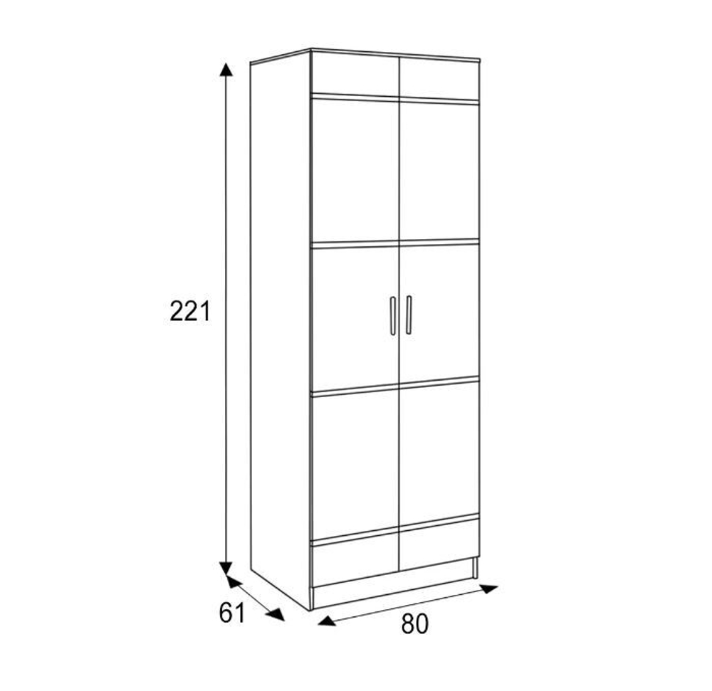 Шкаф 2-х дверный Сакура, венге/лоредо