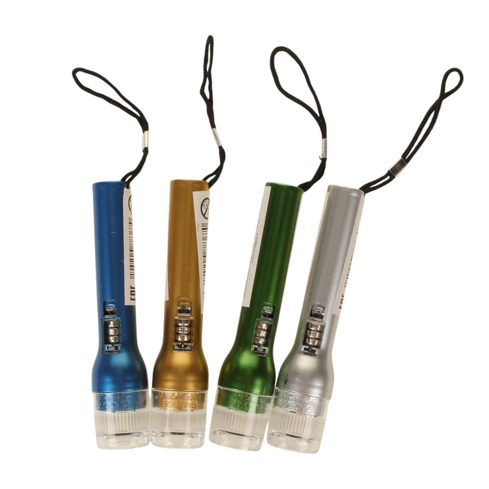 Фонарик пластиковый брелок 12 см, 4 цвета микс, с-30978