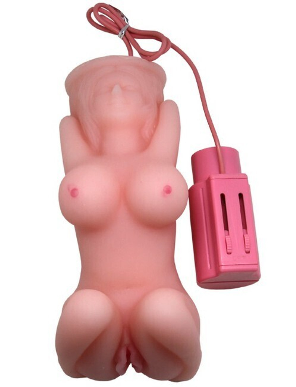 Мастурбатор в виде женского тела с голосом NICE PUSSY (Цвет: телесный)