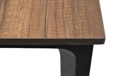 "Малага" обеденный стол из HPL 90х90см, цвет "дуб", каркас черный