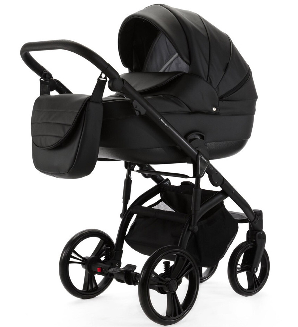 Детская коляска Adamex Lanti Deluxe 3 в 1 LN-SA2 (ЧЕРНАЯ КОЖА)