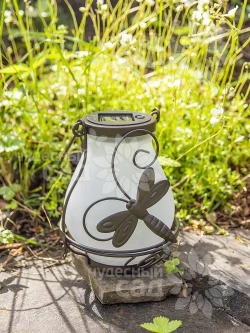 Фонарь садовый подвесной / светильник на солнечной батарее Стрекоза ЧУДЕСНЫЙ САД 16 см