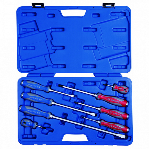 KING TONY (35208MR) Набор силовых отверток в кейсе (PH, SL) 8 предметов